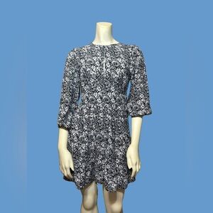 Banana Republic Black and White Tunic Dress with Bell Sleeves